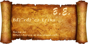 Böröcz Erika névjegykártya